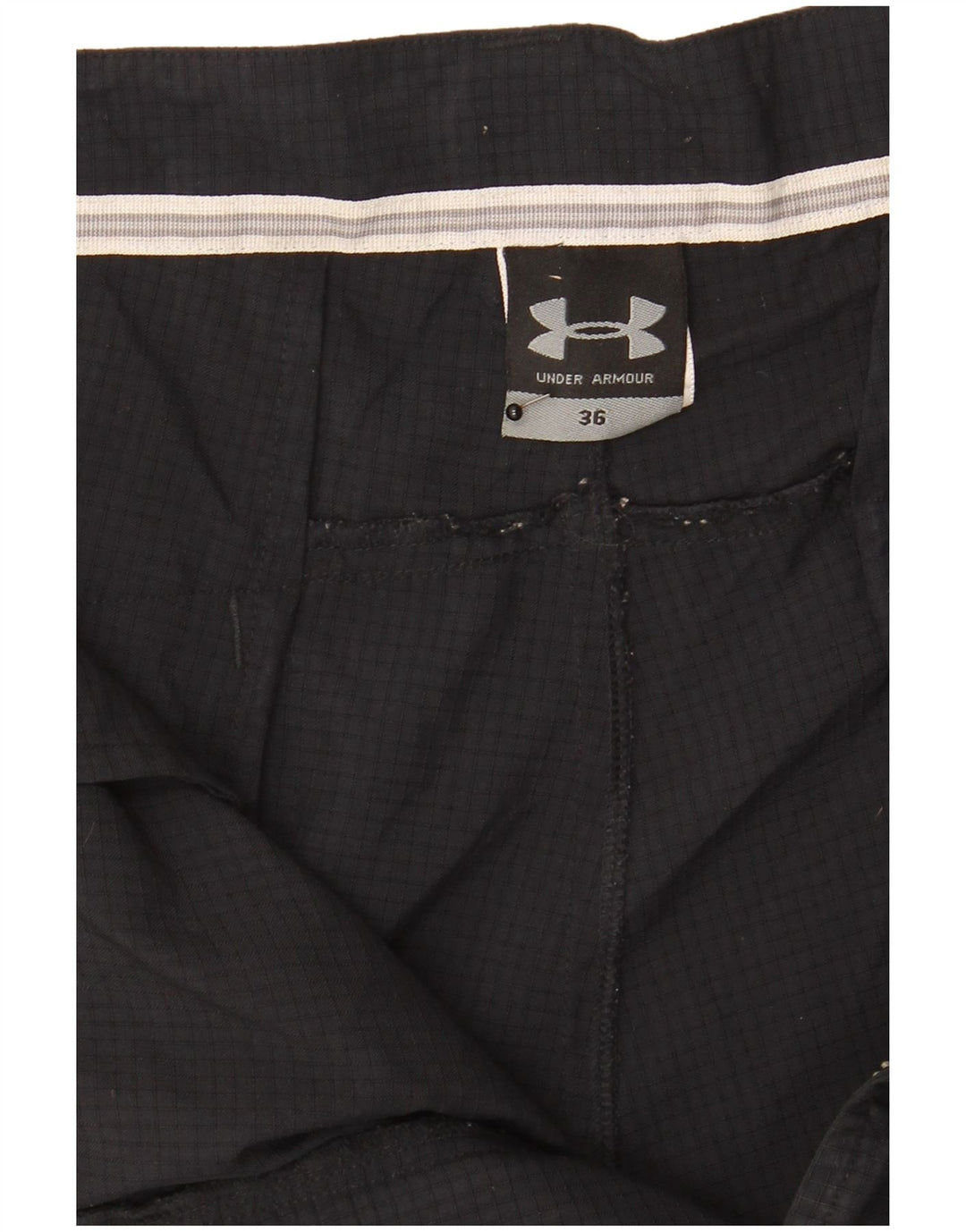 Męskie spodenki cargo Under Armour W36 w dużą czarną kratkę