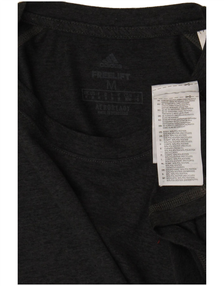 ADIDAS Mens Aeroready Graphic T-Shirt Top Medium Grey Flecked Polyester