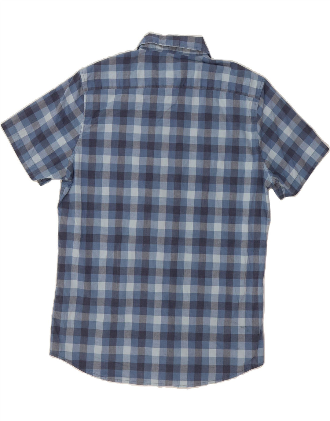 LEE Mens Stretch Regular Fit Short Sleeve Shirt Medium Blue Check Cotton Vintage Lee and Second-Hand Lee from Messina Hembry 