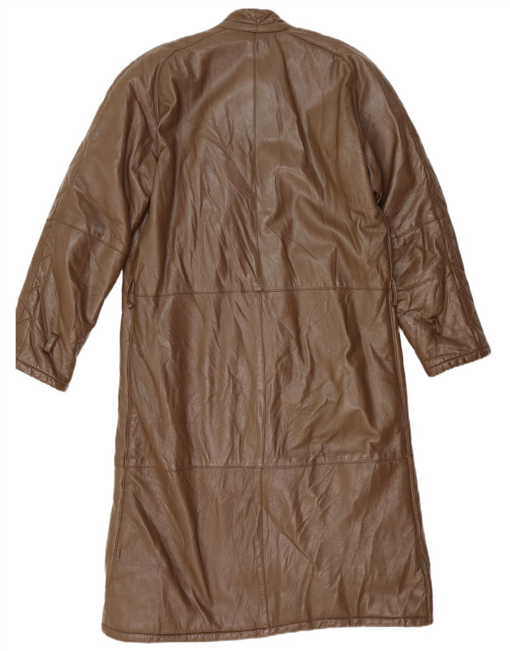 Męski płaszcz skórzany VINTAGE UK 38 Średni brąz