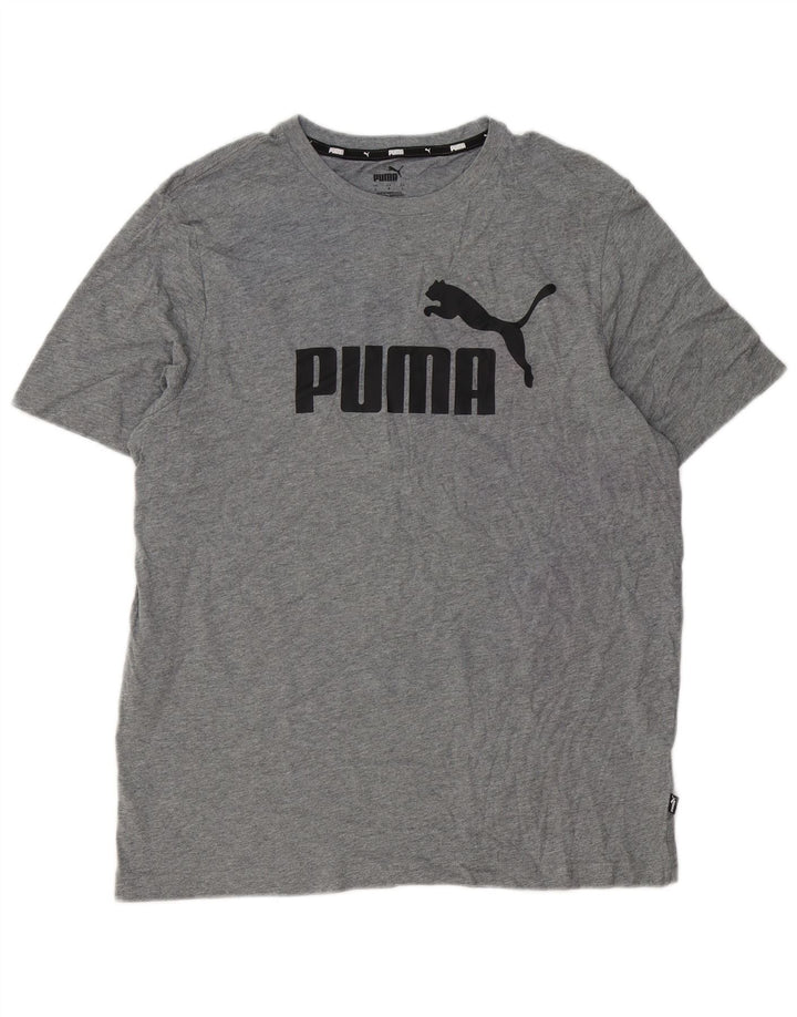 Męska koszulka z grafiką Puma, duża, szara