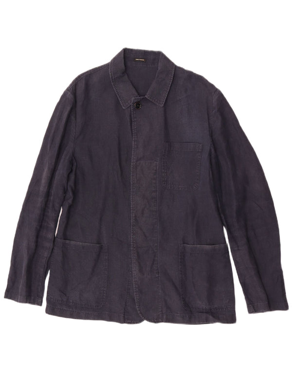 Męska kurtka użytkowa Massimo Dutti UK 40, duża, granatowa, lniana