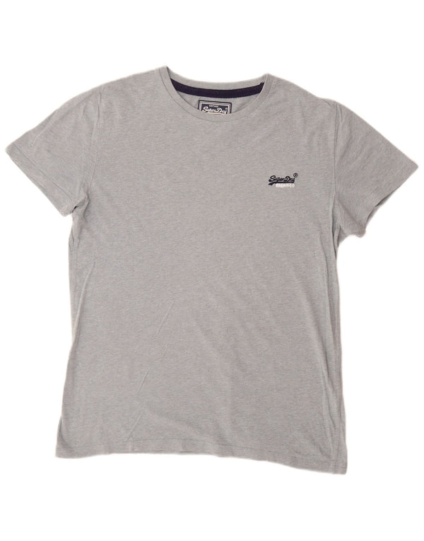 Męski T-shirt Superdry, duży, szary, bawełniany