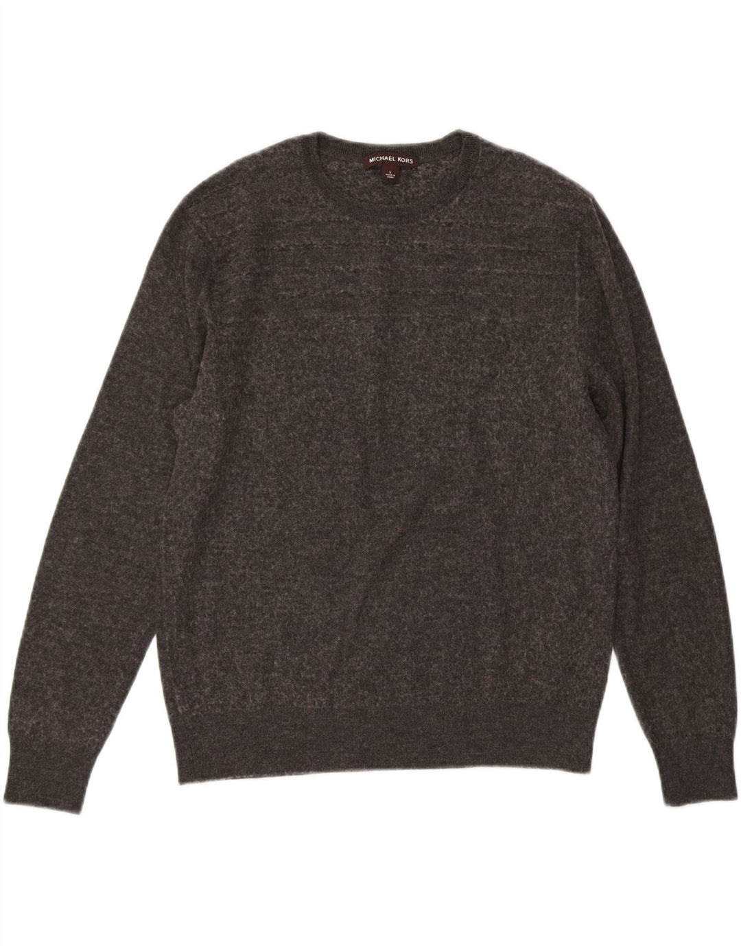MICHAEL KORS Womens Crew Neck Jumper Sweater UK 16 Large Grey Wool Vintage Michael Kors and Second-Hand Michael Kors from Messina Hembry 