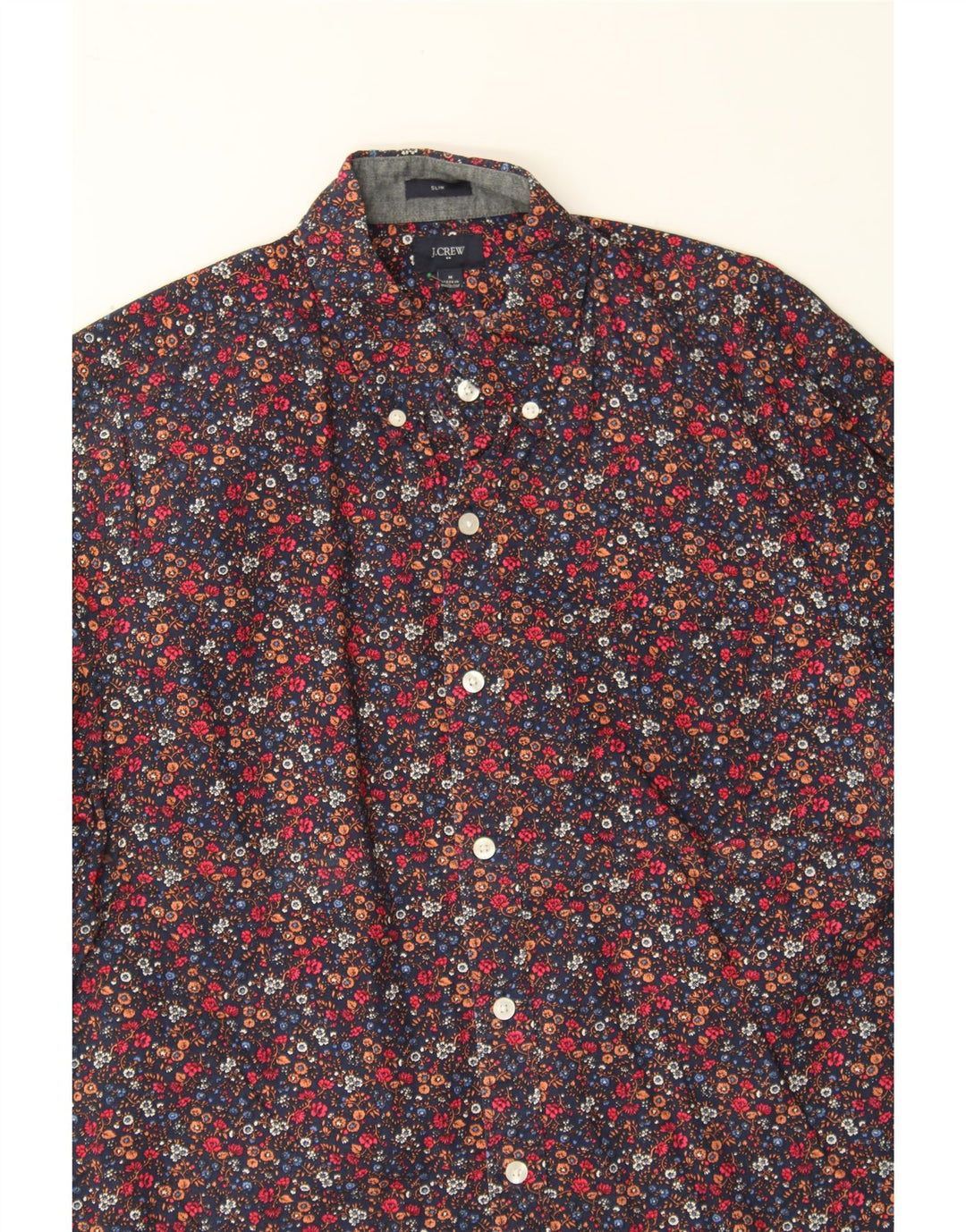J. CREW Mens Slim Shirt Medium Multicoloured Floral Cotton Vintage J. Crew and Second-Hand J. Crew from Messina Hembry 