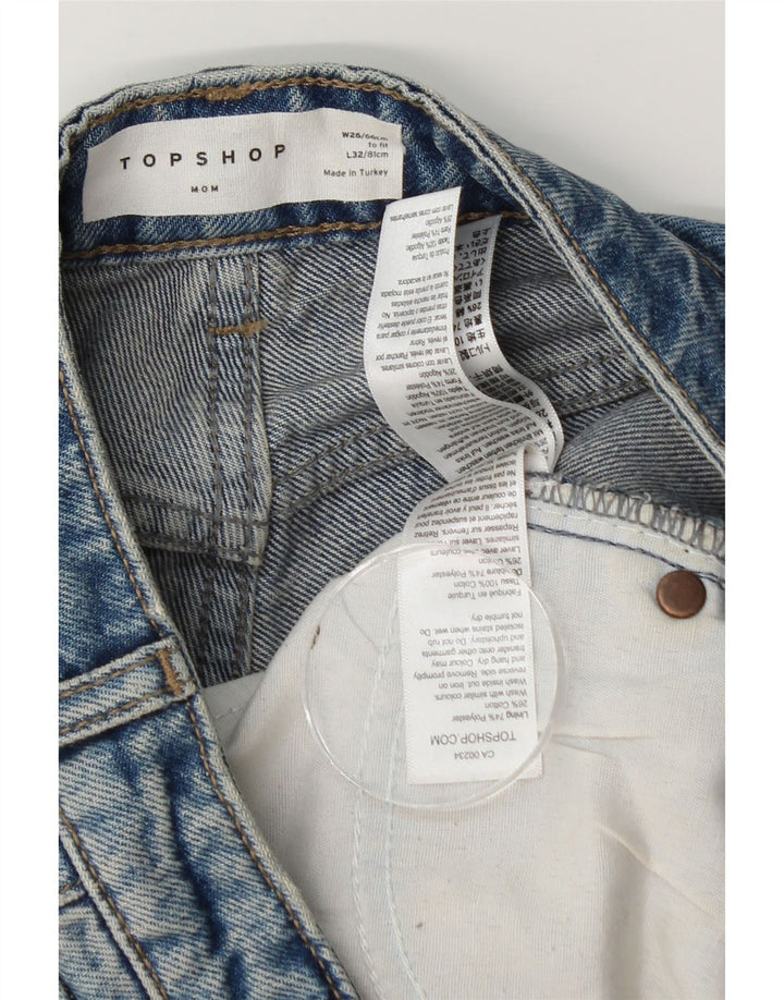 Damskie jeansy zwężane Topshop Mom W26 L32 Niebieski poliester