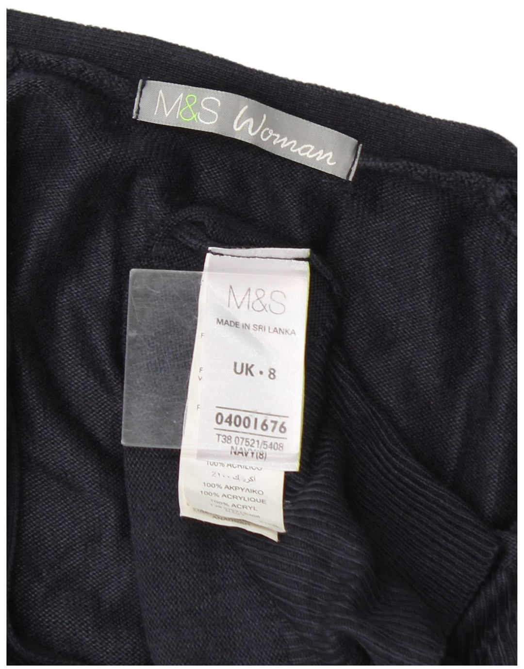 Sweter damski Marks & Spencer UK 8, mały, granatowy, akrylowy