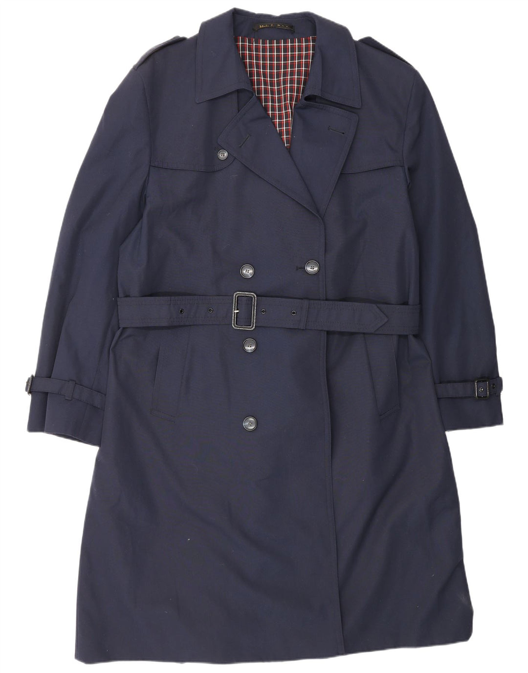 DRIWAY Womens Trench Coat UK 18 XL Navy Blue Polyester