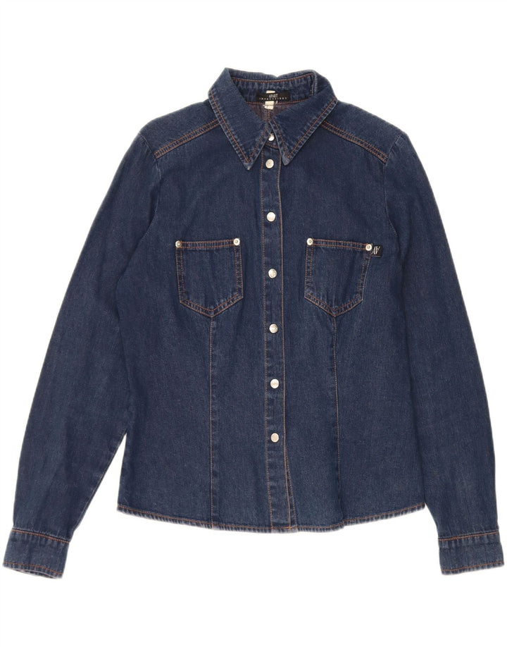 APART Womens Denim Shirt UK 12 Medium Navy Blue Cotton Vintage Apart and Second-Hand Apart from Messina Hembry 