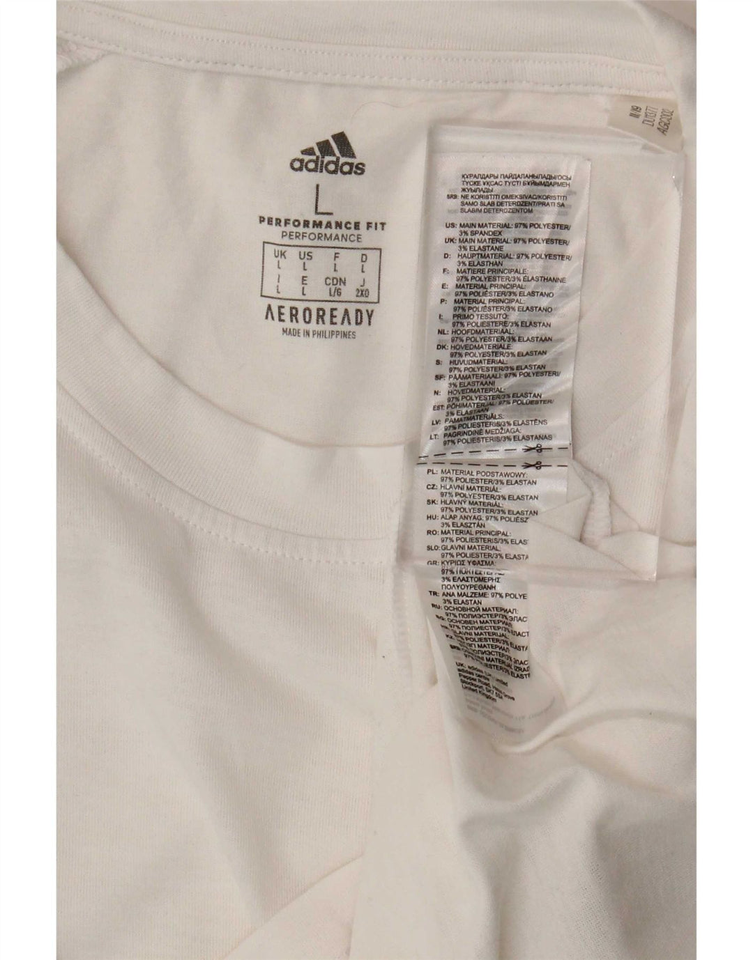Adidas Męska koszulka Aeroready Top, duża, biała, z poliestru