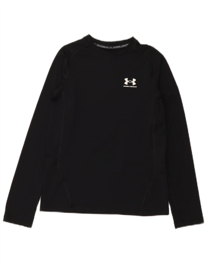 Chłopięcy top Under Armour Heat Gear z długim rękawem, 9-10 lat, średni czarny