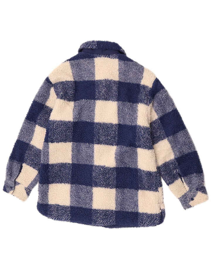 Zara Dziewczęca kurtka polarowa 13-14 lat, niebieska kratka, poliester