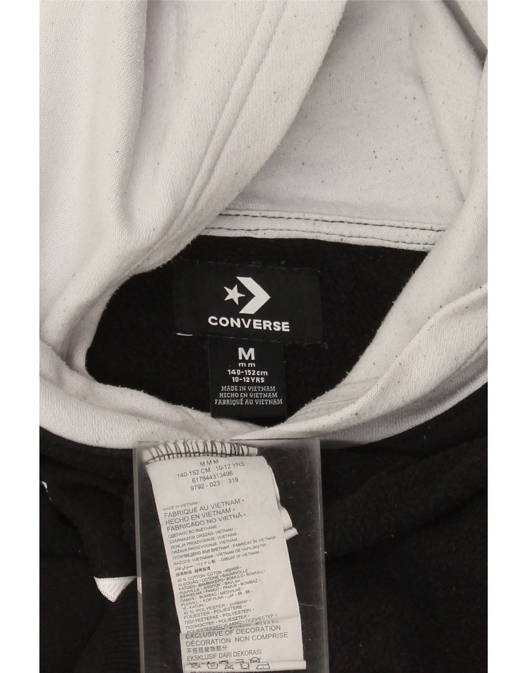 Chłopięcy sweter z kapturem Converse z grafiką 10-11 lat, średni czarny, blok kolorów