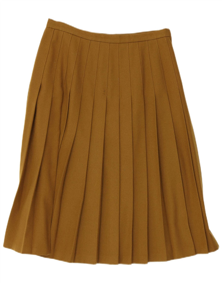Vintage damska plisowana spódnica nożowa EU 40 Medium W30 wełna khaki
