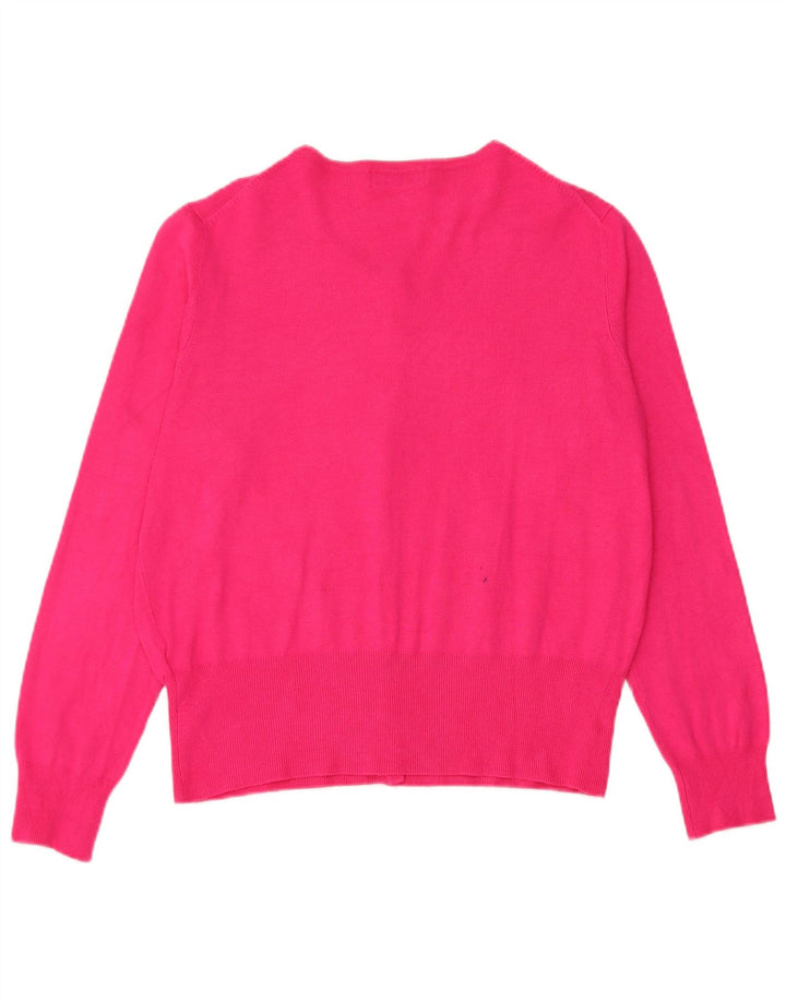 Marks & Spencer Damski sweter kardigan UK 16, duży, różowy, wiskoza