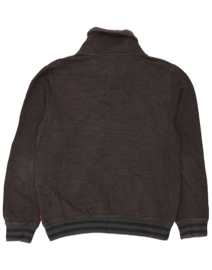 IZOD Męski sweter z szalowym dekoltem, średnioszary, bawełniany