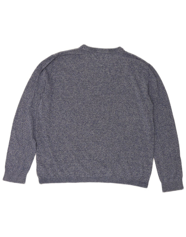 Damski sweter z okrągłym dekoltem Tommy Hilfiger UK 16, duży, granatowy, bawełniany