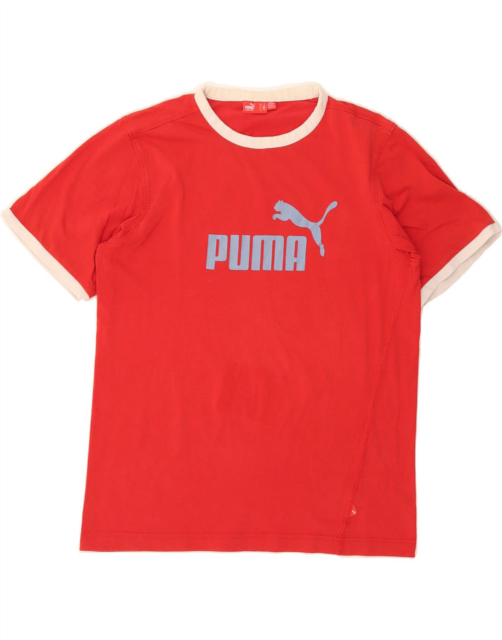 PUMA Mens Graphic T-Shirt Top Medium Red Vintage Puma and Second-Hand Puma from Messina Hembry 