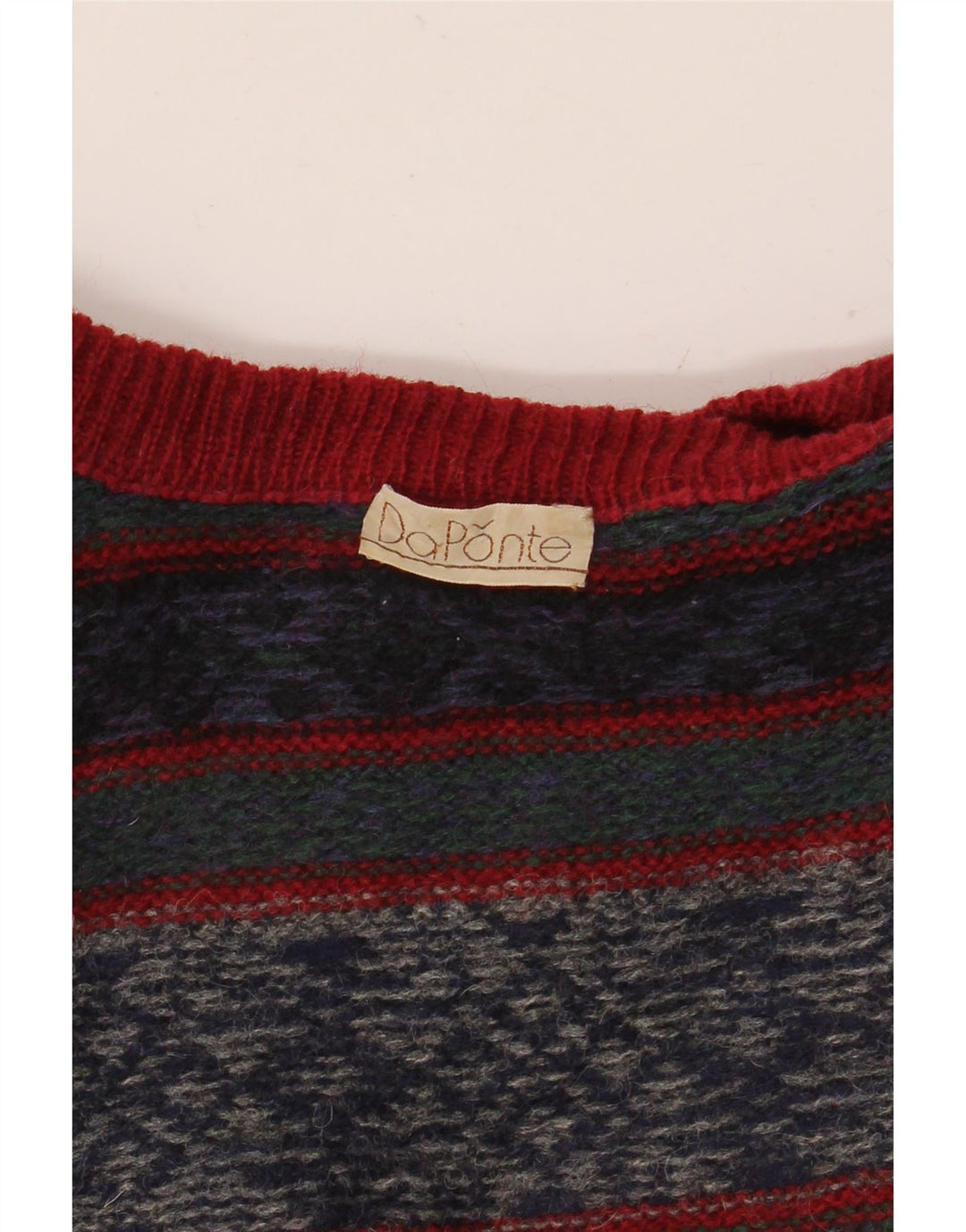Męski sweter z okrągłym dekoltem w stylu VINTAGE, średni, wielokolorowy Fair Isle