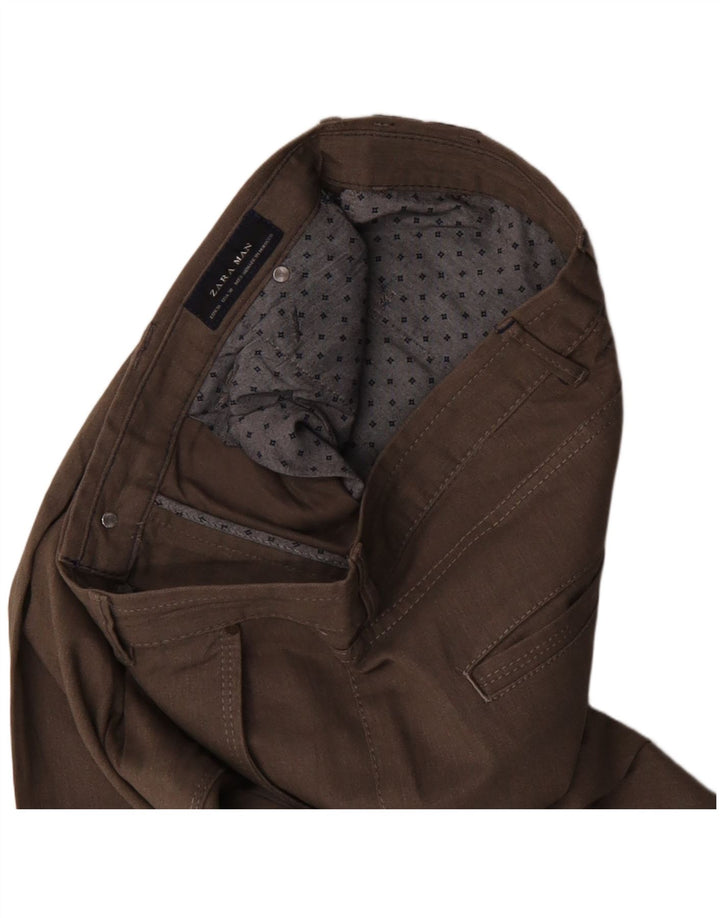 Męskie spodnie chino Zara EU 38 Small W30 L31 brązowe