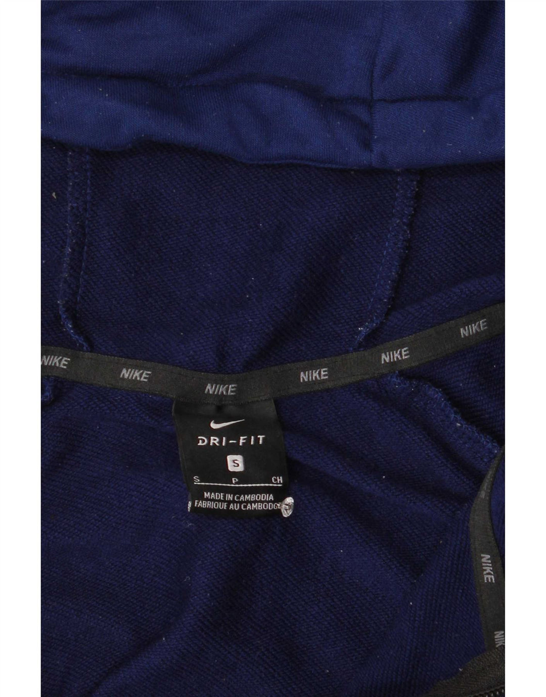 Męski sweter z kapturem i zamkiem błyskawicznym Nike Dri Fit, mały, granatowy