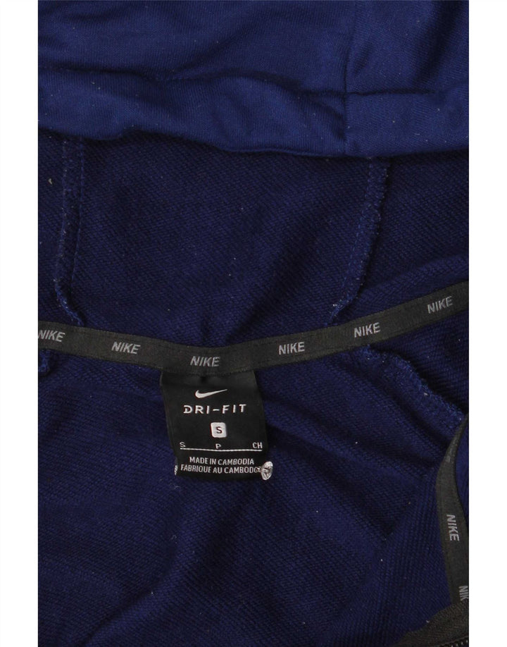 Męski sweter z kapturem i zamkiem błyskawicznym Nike Dri Fit, mały, granatowy