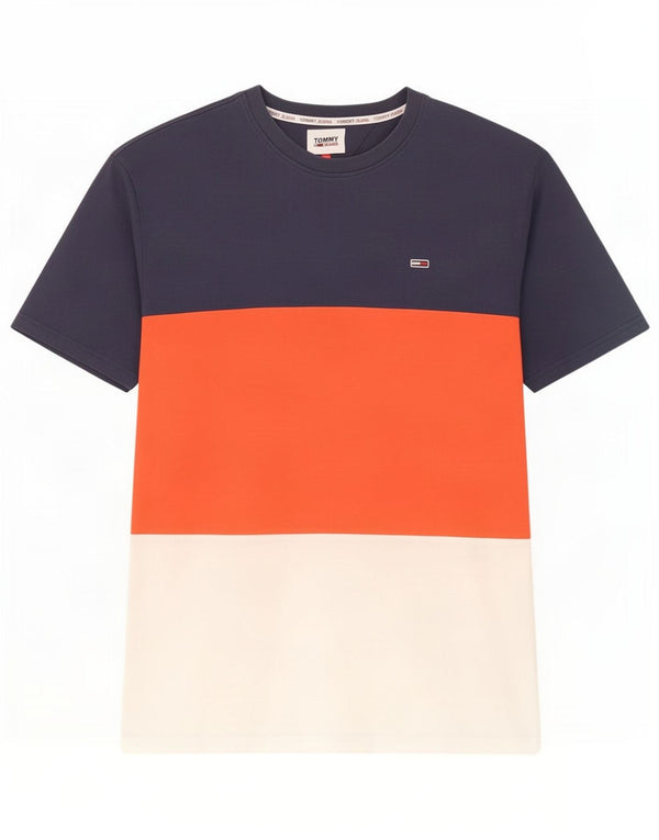 T-shirt męski Tommy Hilfiger Top 2XL Granatowa, bawełniana w bloki kolorów