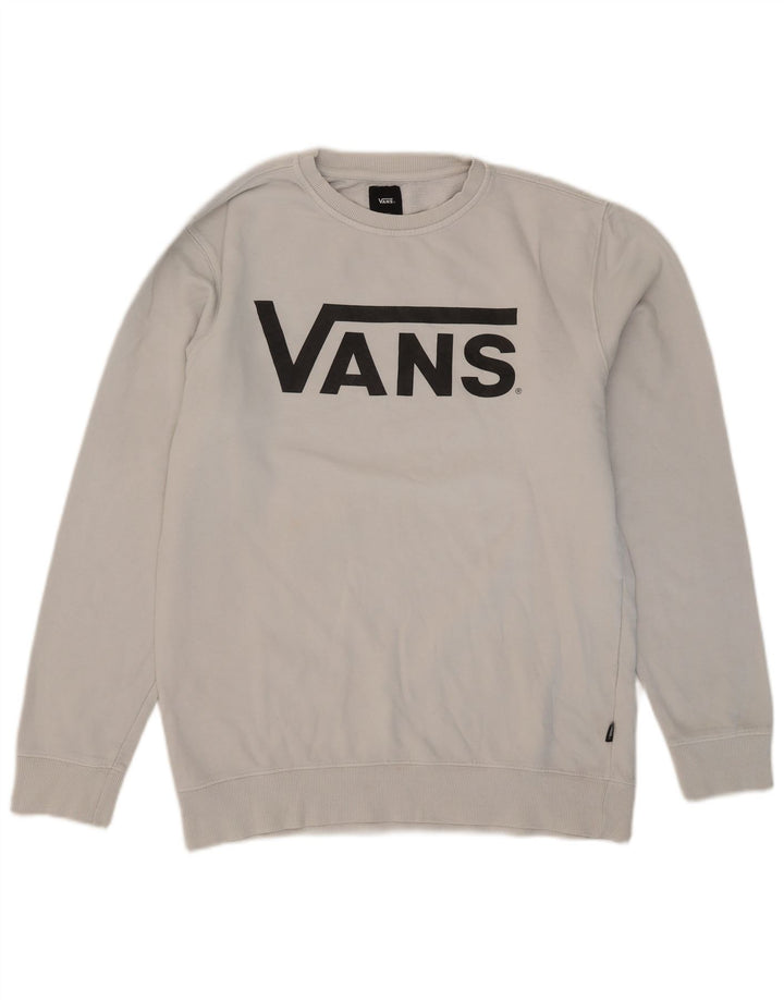 Męski sweter z grafiką VANS, duży, szary