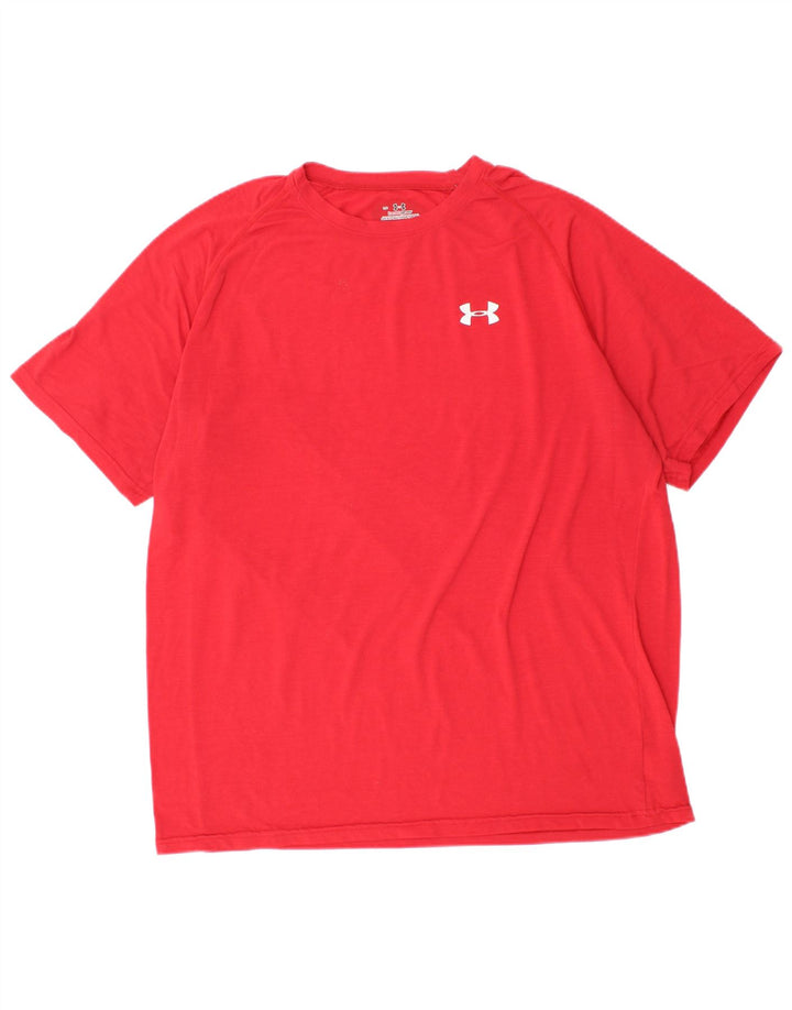 Męski T-shirt UNDER ARMOUR Heat Gear, duży, czerwony, poliester