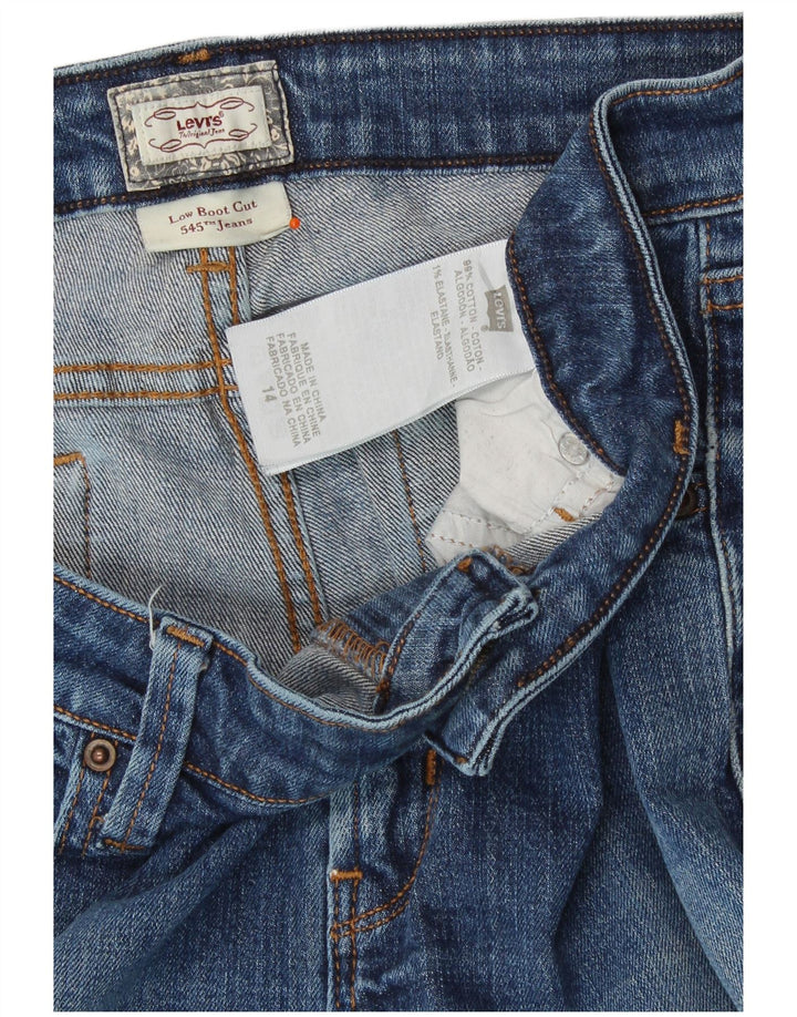 Dżinsy damskie LEVI'S 545 Low Bootcut US 14 XL W36 L30 Niebieskie bawełniane