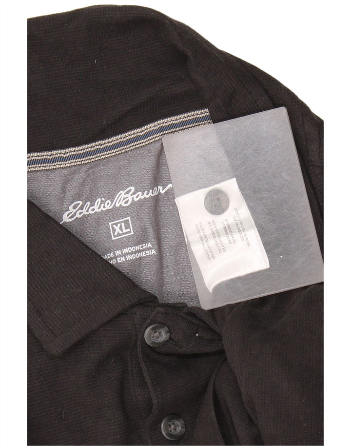 Męska koszulka polo XL Eddie Bauer, czarna, bawełniana