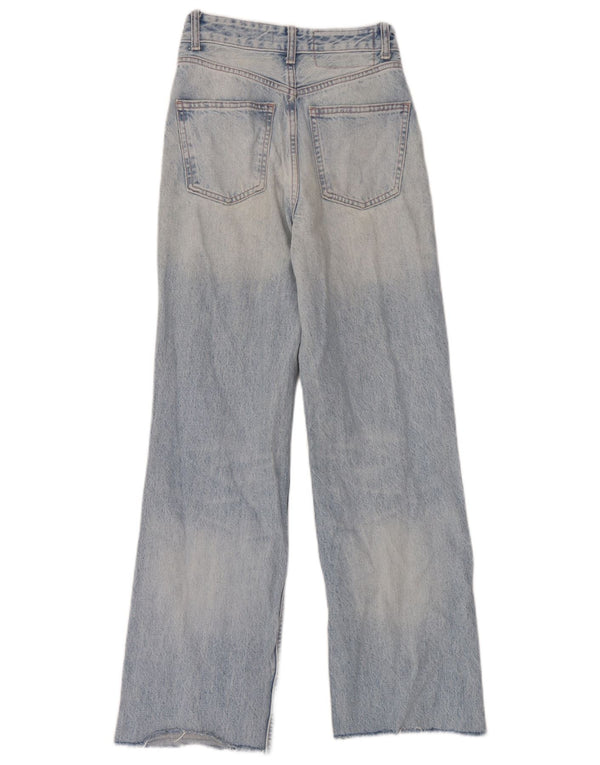 Damskie jeansy Zara z wysokim stanem i szeroką nogawką EU 34 2XS W24 L30 Niebieskie