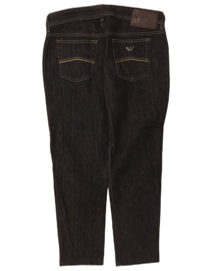 Damskie jeansy Armani Cropped W29 L23 Czarne bawełniane