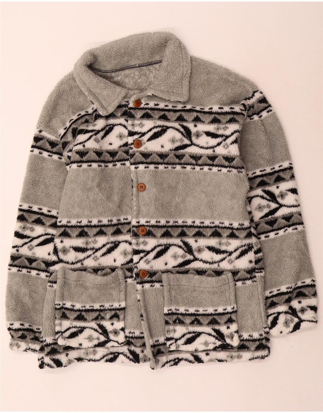 Męska kurtka polarowa Vintage UK 38 Medium Grey Fair Isle