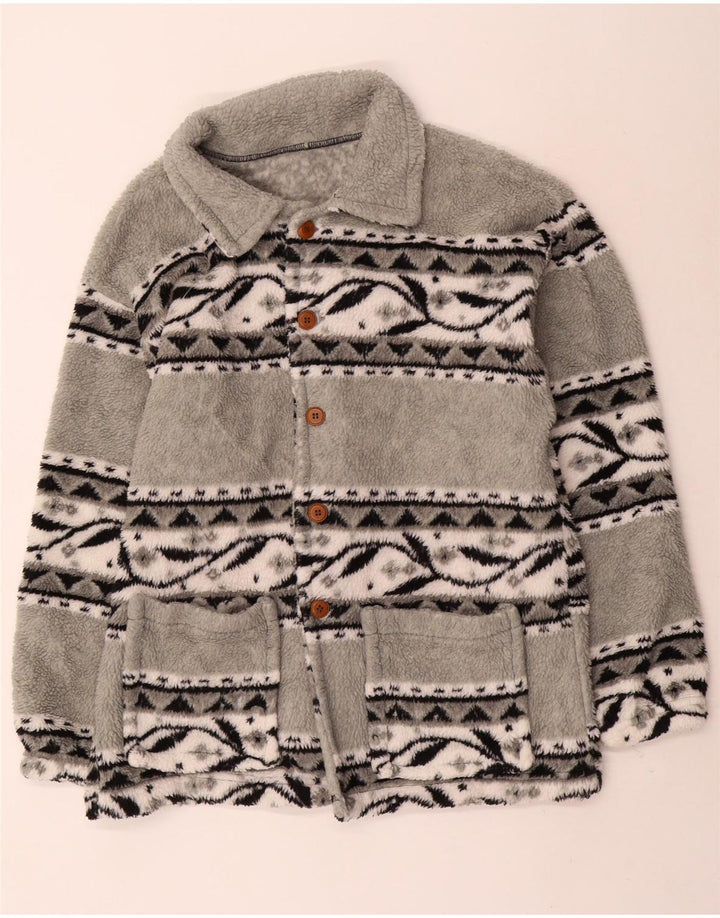 Męska kurtka polarowa Vintage UK 38 Medium Grey Fair Isle