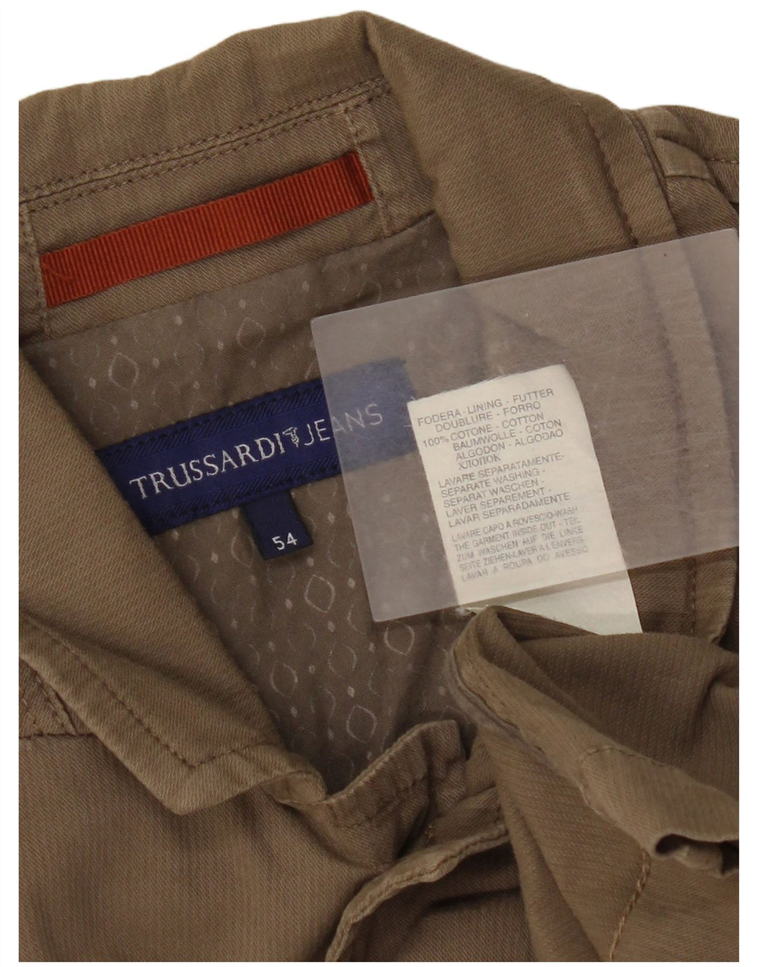 Męska kurtka użytkowa Trussardi Jeans IT 54 2XL beżowa bawełniana