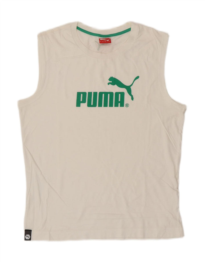 Męska kamizelka z grafiką Puma, średnia biel