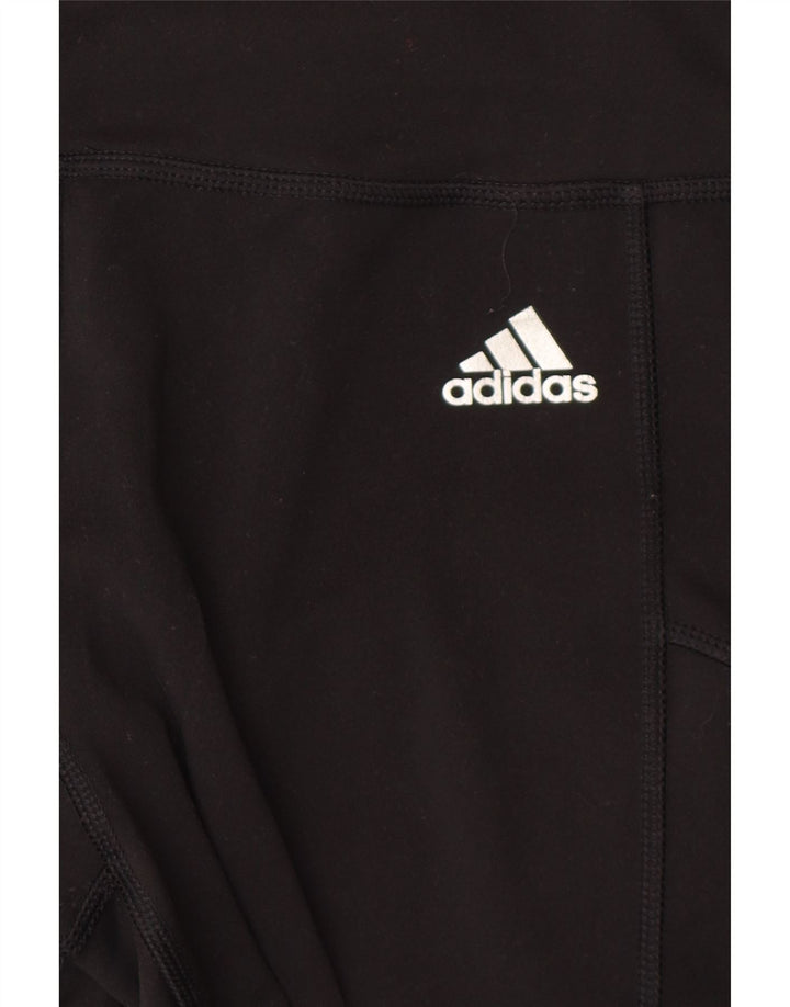 ADIDAS Womens Climalite Capri Leggings UK 14 Medium  Black Polyester Vintage Adidas and Second-Hand Adidas from Messina Hembry 