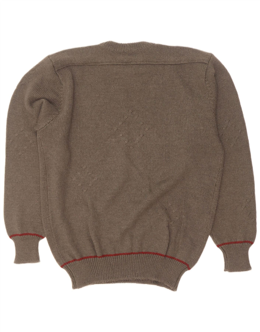 Vintage męski sweter z okrągłym dekoltem, duży Khaki Argyle/diament