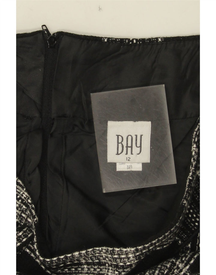 Damska spódnica w kształcie litery A Bay UK 12 Medium W30 Czarna akrylowa kratka