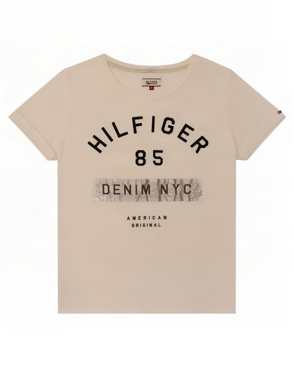 Tommy Hilfiger Mens Graphic T-Shirt Top UK 10 Small White Cotton
