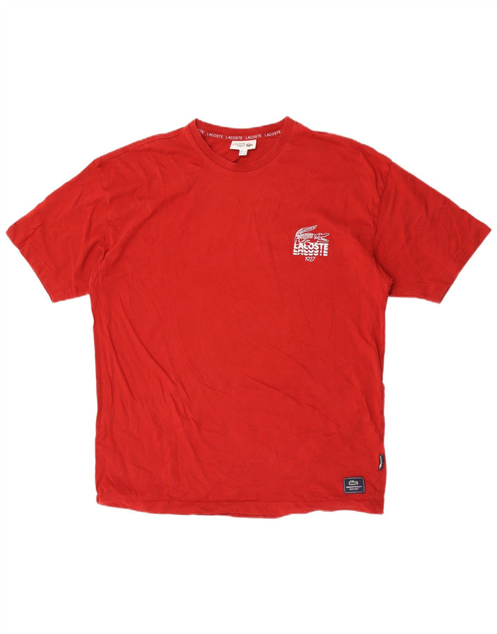T-shirt męski Lacoste, rozmiar 6, XL, czerwony, bawełniany