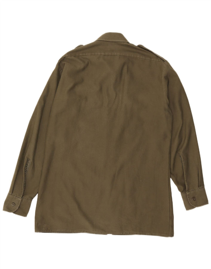Męska koszula wojskowa w stylu vintage, rozmiar 39/40, średni khaki, poliester