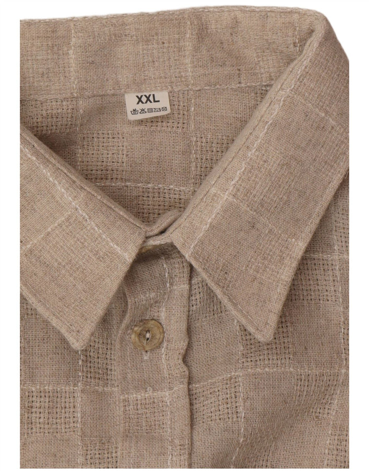 Koszula męska VINTAGE 2XL w beżową kratkę