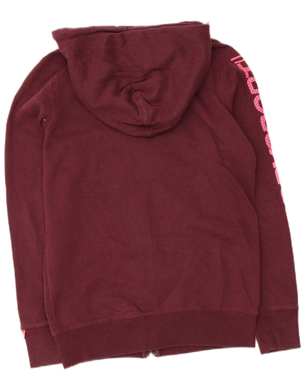 Damski sweter z kapturem Superdry z grafiką i zamkiem błyskawicznym, UK 6 XS, bordowa bawełna