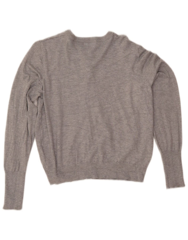 MARKS & SPENCER Krótki sweter damski UK 14, średnioszary, wiskoza