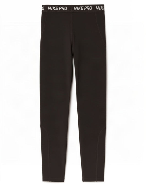 Nike Girls Graphic Leggings 13-14 Years XL Black Polyester