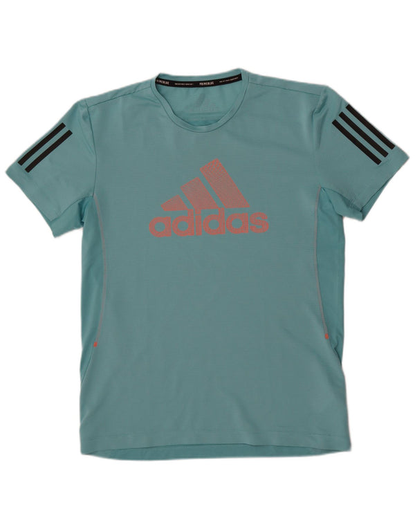 Adidas Mens Aeroready Graphic T-Shirt Top Medium Turquoise Polyester