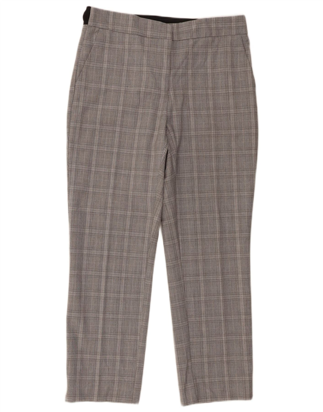 Spodnie damskie Zara Slim Chino, duże, W30 L27, szary poliester w kratę