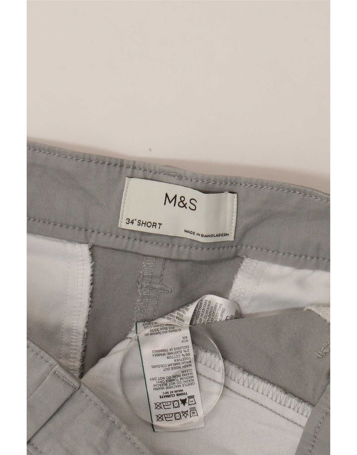 Męskie spodenki Chino Marks & Spencer W34, duże, szare, bawełniane